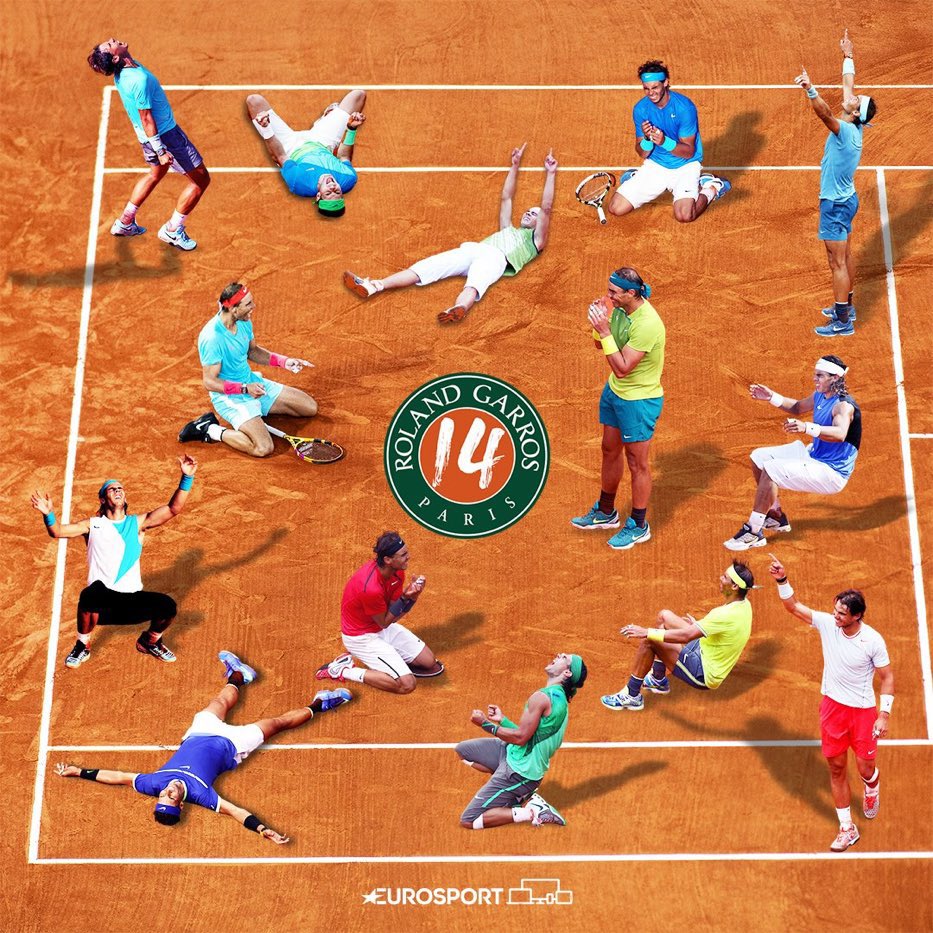 VeereshShiv's tweet photo. GS #22 and the he continues to fight - that could only be Rafa - the king of clay 

 #RafaelNadal𓃵 #RafaNadal https://t.co/6VIucHm4uQ