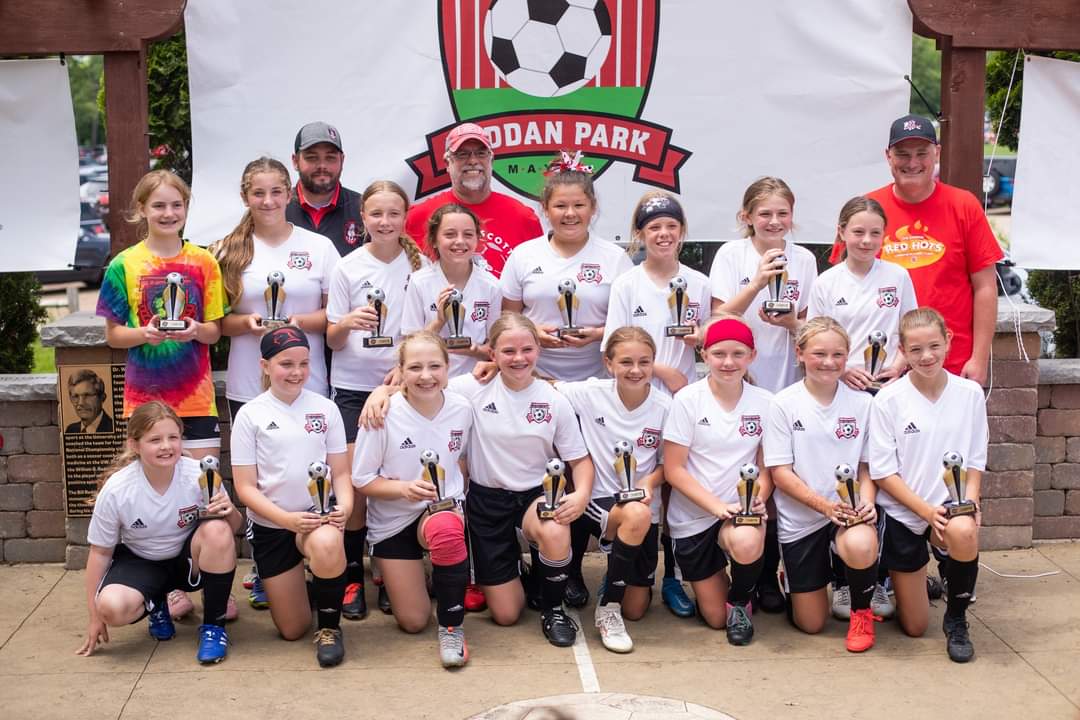 NSSC1998's tweet photo. Fun weekend in Verona, WI-- both the U11 and U12 girl teams ended up in the championship games, at the same time, playing right next to each other! The sideline was filled with North Scott fans cheering! #NSSC1998 #NorthScottSoccer #NorthScott #NorthScottLancers #YouthSoccer https://t.co/poo9r6caW3