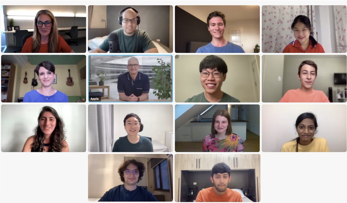 The talented student developers I met today are going places! They let their passion for coding and creative problem-solving shine through in areas as diverse as gardening, gaming, quantum physics, and more. Never stop innovating! #WWDC22