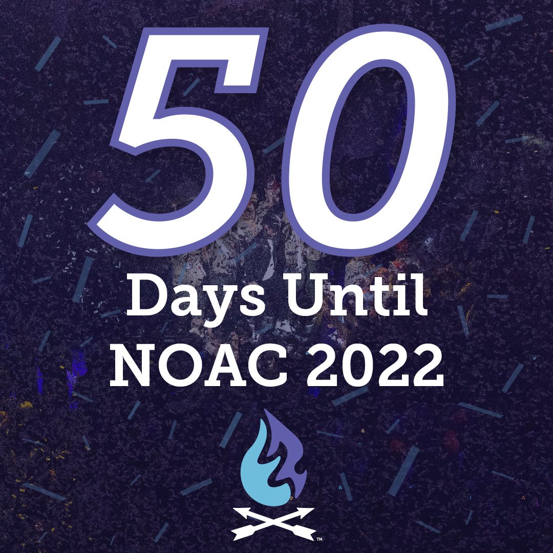 ONLY 50 DAYS until our first National Order of the Arrow Conference since 2018! We can't wait to see all of you at the biggest event we have to offer! Are you signed up?