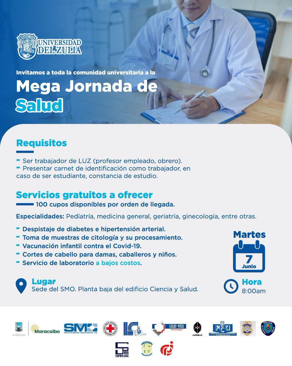 LUZ prepara «Mega Jornada de Salud» con instituciones aliadas ➡️ cutt.ly/aJYAavH