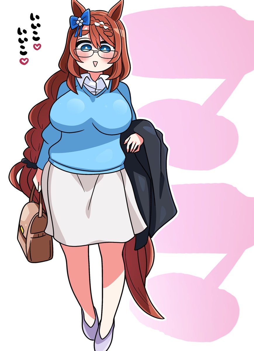 スーパークリーク(ウマ娘) 「スーパークリーク
「おはようございます♡今週も一緒に頑張りましょうねぇ」 」|怪人デベソのイラスト