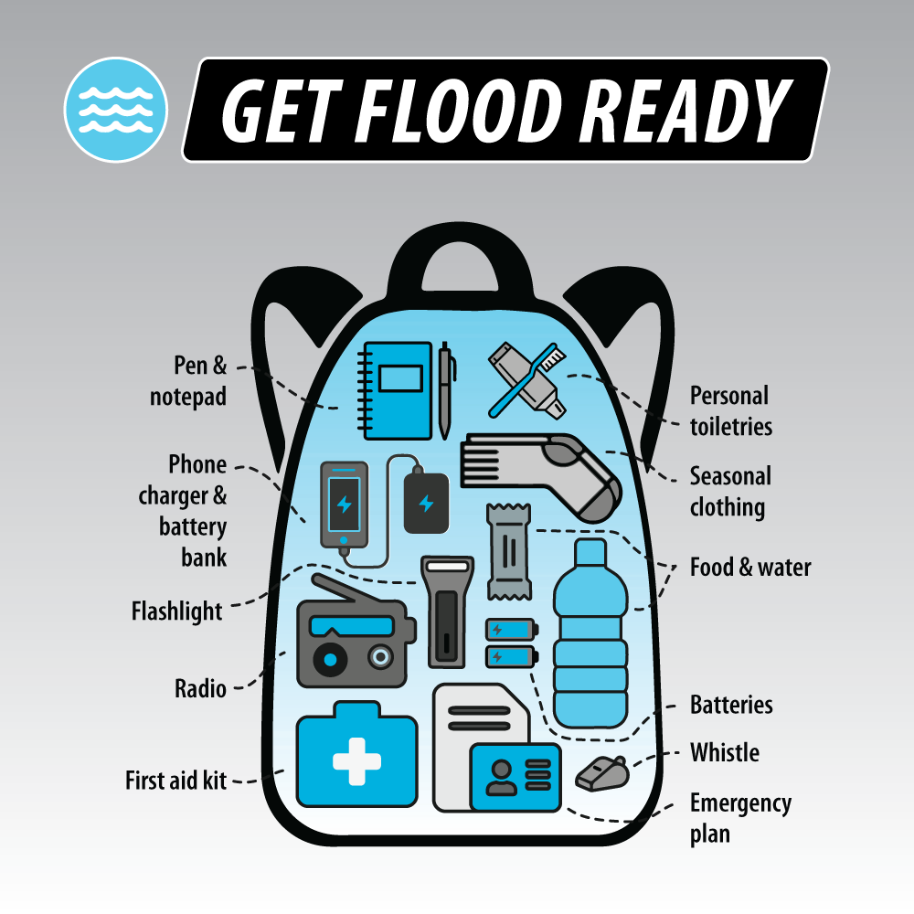 PreparedBC's tweet photo. Flood watches &amp; evacuation alerts have been issued for communities in the Interior &amp; North. Be ready by having grab-&amp;-go bags for everyone in your household. 

Full list of recommended items: https://t.co/tp5ZJOndpk   

Follow @EmergencyInfoBC for event information.

#BCFlood https://t.co/Ee2JxNtzd7