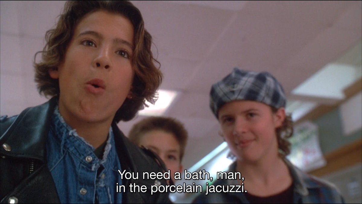 deepschlock's tweet image. CAMP NOWHERE - 1994 - Jonathan Prince

You need a bath, man, in the porcelain jacuzzi.