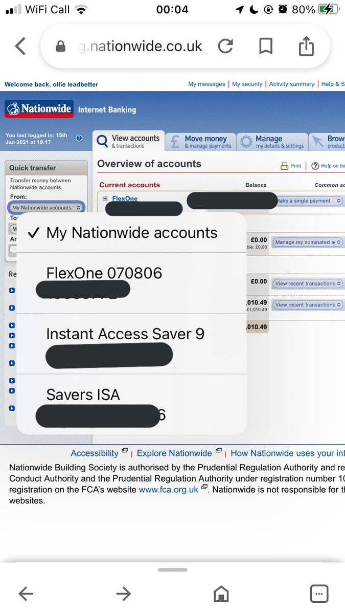Olileadbetter's tweet photo. @AskNationwide It still will not let me do it https://t.co/Xjh1GfGIWe