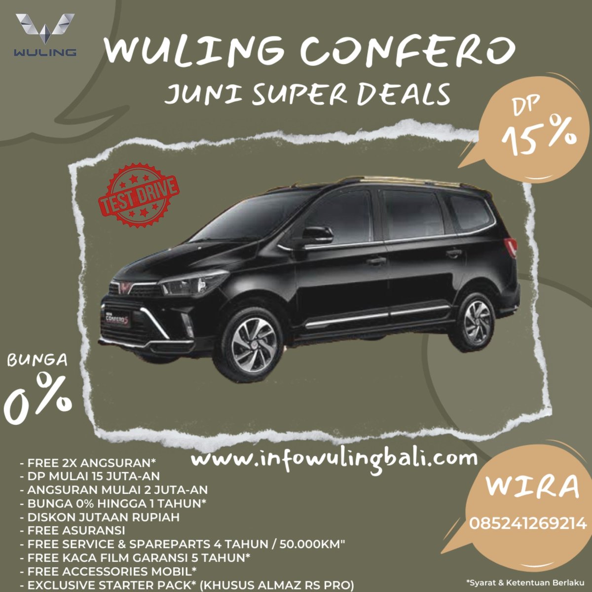 wirawuling's tweet image. More Info👇
🧒: Mahendra Wira
🚙: Sales Consultant Wuling Kumala Denpasar
📱: 085 241 269 214 (Call /WA)
FB: @wulingdenpasarinfo
IG: wulingdenpasarinfo
Website: infowulingbali.com
#infowulingbali #wulingdenpasarinfo #wulingalmaz #wulingcortez #wulingconfero #wulingformo