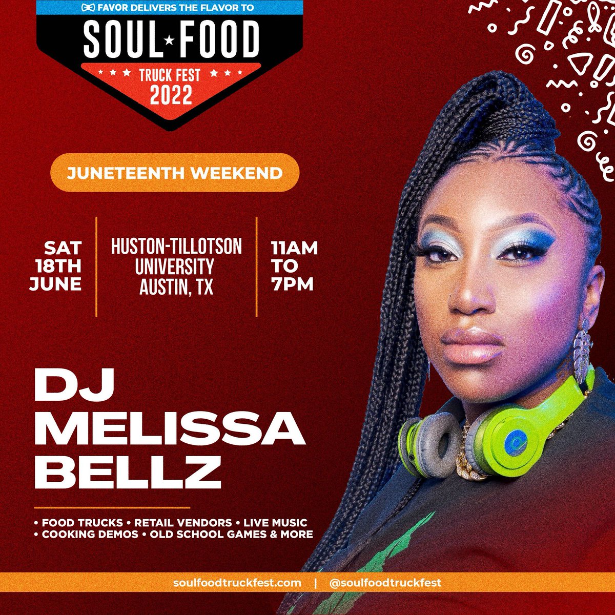 Catch DJ @melissa_bellz_thedj giving you all your fav jams at Soul Food Truck Fest during Juneteenth Weekend! 

Tap the link in our bio or go to soulfoodtruckfest.com

Soul Food Truck Fest
Saturday, June 18
11 am - 7 pm
Huston-Tillotson University
Austin, TX

#godj #livedj #atx