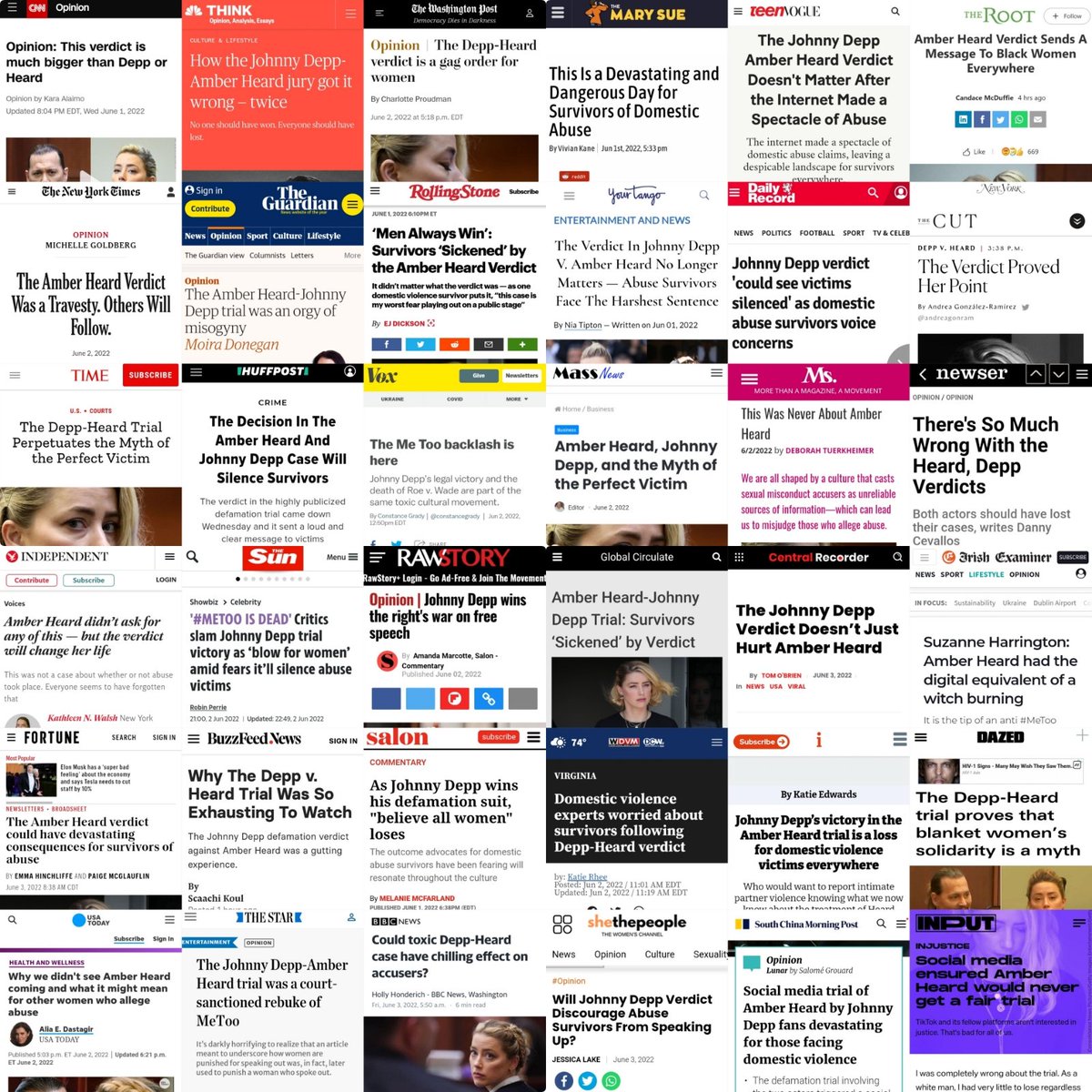 Reminder that the Johnny Depp vs Amber Heard verdict is not a case of a "survivor being silenced" but is, in fact, a case of a survivor being heard because Johnny is the survivor and-- despite the efforts of the media to broadcast his abuser's side at his expense-- he was heard.