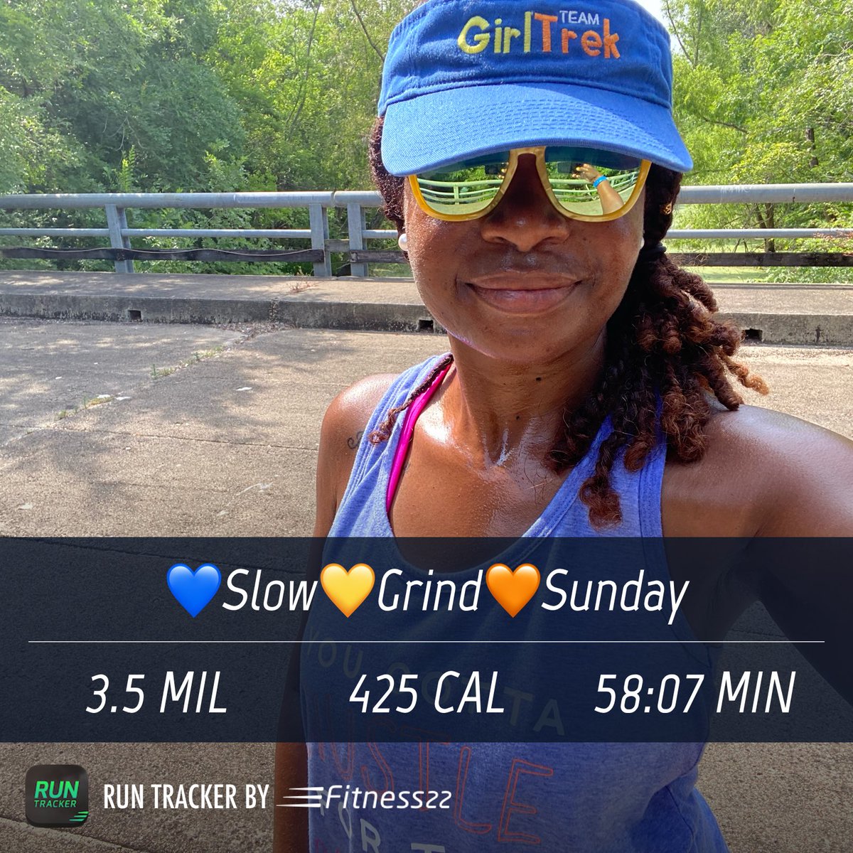geauxnatural's tweet photo. Sunday Slow Grind! 
#Selfcare
#SlowGrind
#SelfieSunday
#30DayJumpStart
#Day5
#GirlTrek
#GirlTrekNewOrleans
☀️💙💛🧡👟💦 https://t.co/ileQSD0cYw