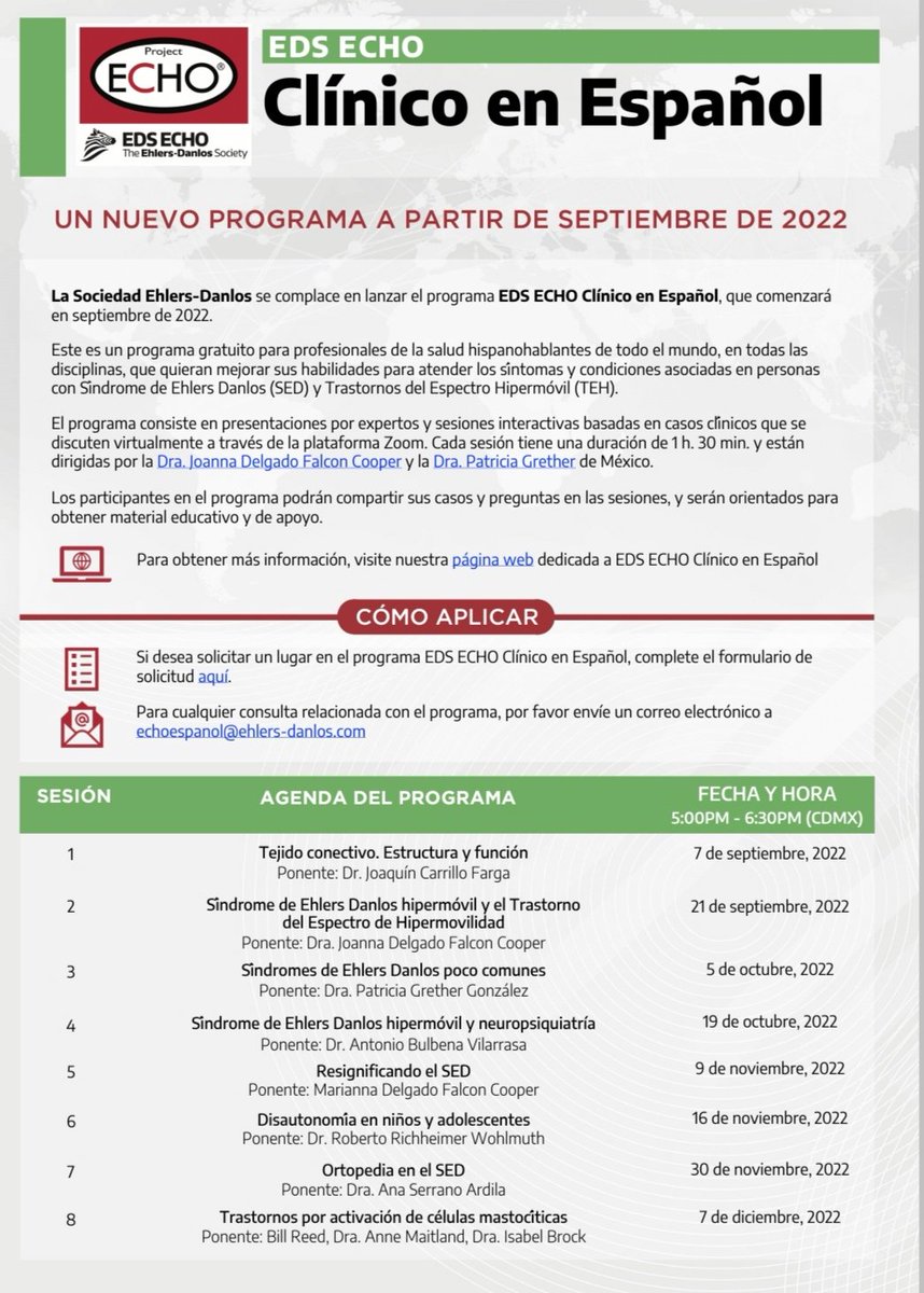 RareDisMx's tweet photo. Increíble curso para profesionales de la salud sobre Ehlers-Danlos

Inscripciones https://t.co/1BuTuhRsi9 https://t.co/lEqKhfOaOa