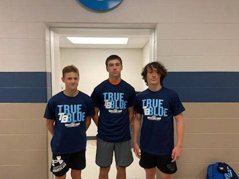 These 3 Burlington Wrestlers had a great week at the Oklahoma State True Blue Clinic in Chanute.  Summer soldiers make Winter Warriors!  Good job Beau, Owen and Tucker!! #btonwrestling