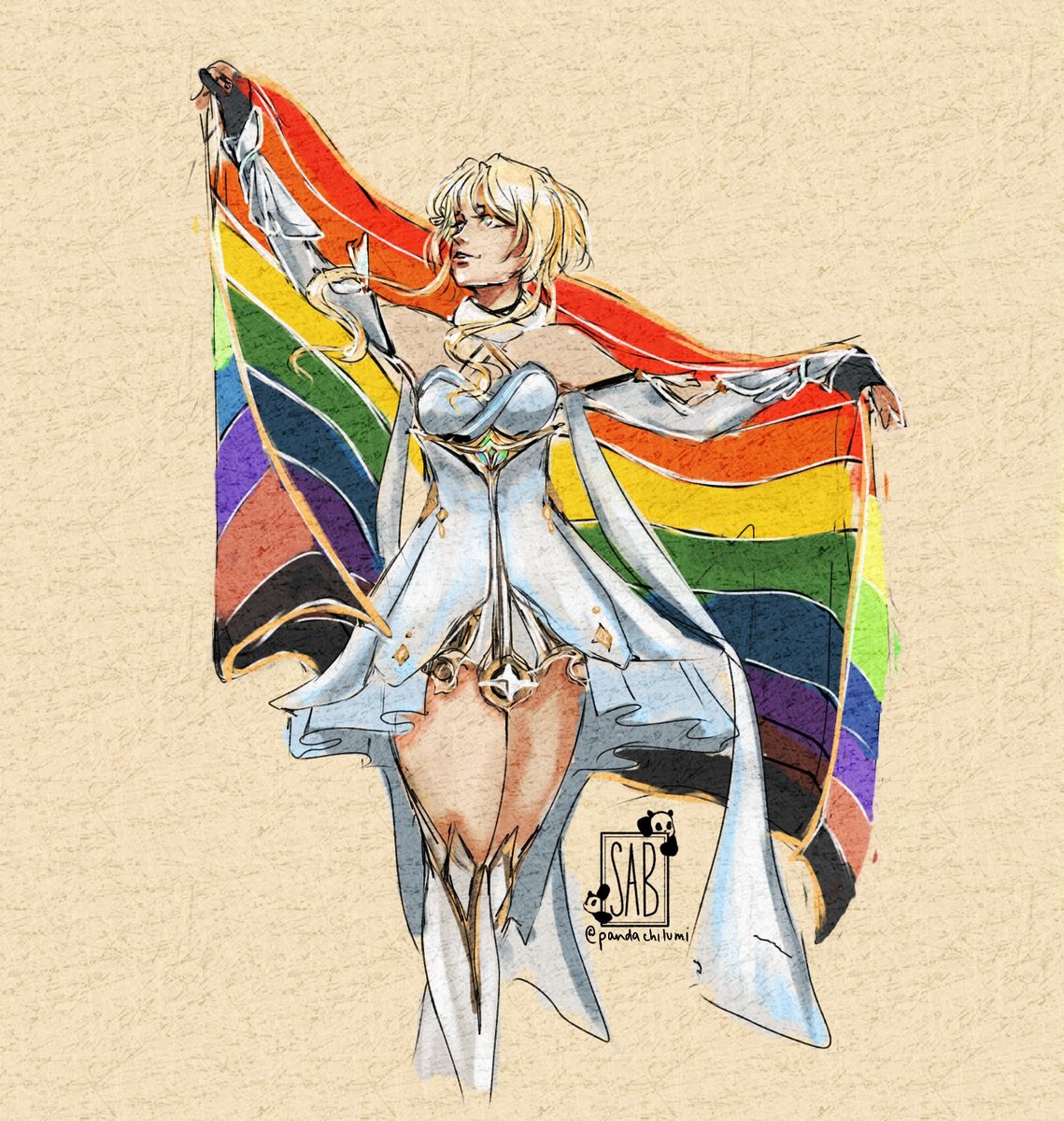 pandachilumi's tweet photo. lumine says happy #Pride !! #GenshinImpact https://t.co/RVGRkQlbgl