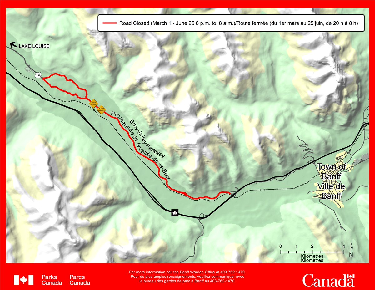 BanffNP's tweet photo. ⚠️REMINDER: a seasonal travel restriction is in place on the Bow Valley Parkway until June 25➡️ https://t.co/F2ldZE8Nlk
⏰Travel is not permitted 8pm - 8am. Time your Bow Valley Parkway adventure properly!

This closure helps wildlife big &amp; small🐺🦎🐻🦌
✨Your actions matter! https://t.co/ox44GSeJgB