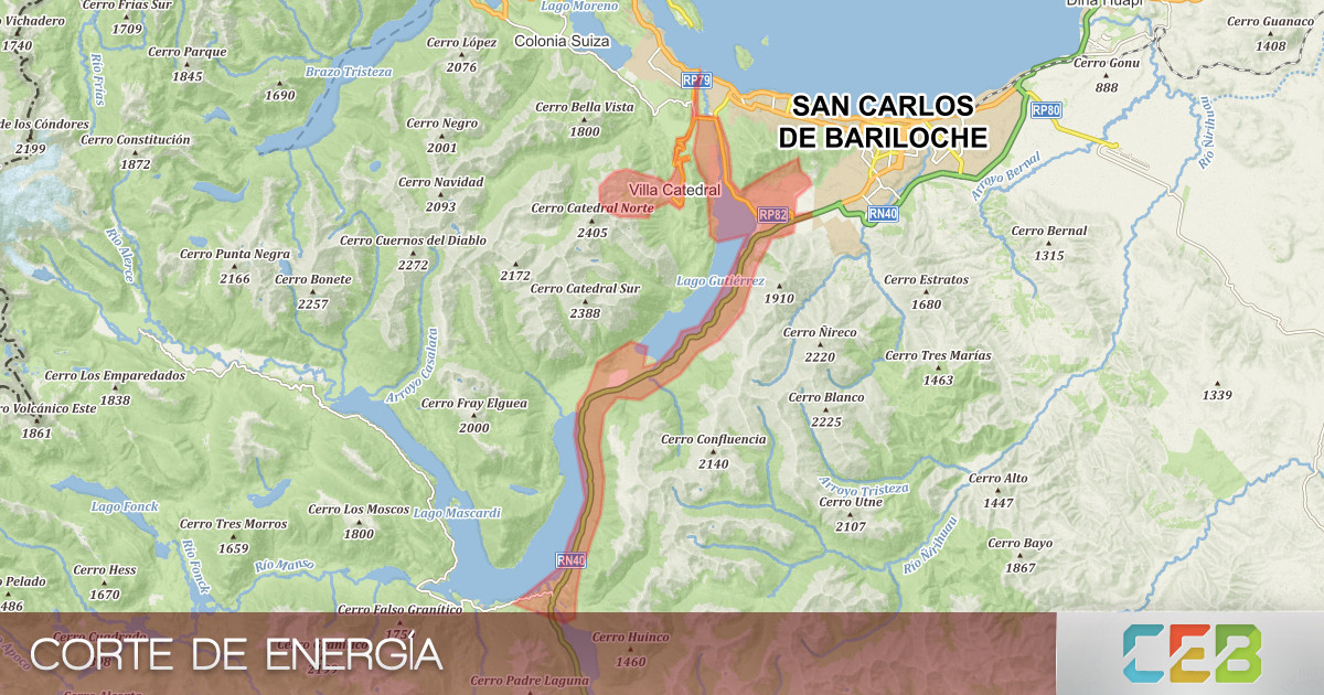 CEBbariloche's tweet photo. La CEB informa que se registra un corte de energía eléctrica en los barrios Villa Cerro Catedral, Villa Los Coihues, Arelauquen, Villa Lago Gutiérrez y Villa Mascardi. Estamos trabajando. https://t.co/q2dK7OELcA