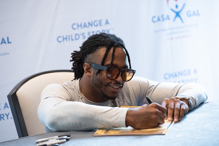 “Never be ashamed of what you’ve gone through.” --Zion Clark  
 
Thank you, wrestler, author and motivational speaker Zion Clark, for sharing your story of tenacity, courage and inspiration! #ZionClark #NoExcuses #CASAGAL2022 <a href="/bigz97/">Zion Clark</a>