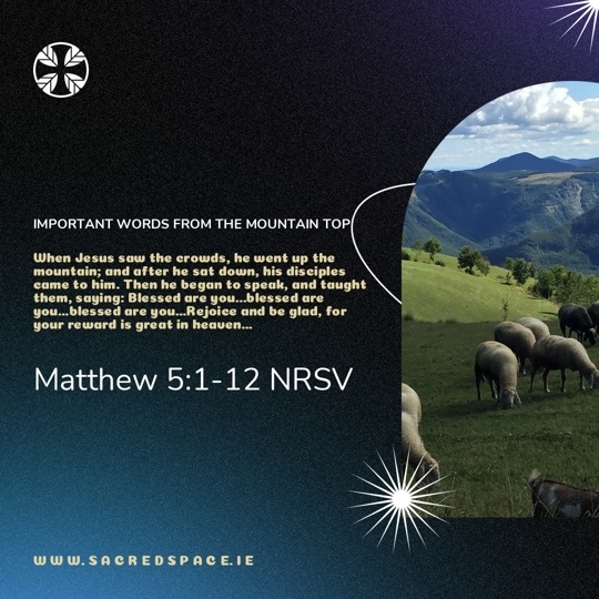 sacredspacepray's tweet image. When Jesus saw the crowds, he went up the mountain, sat down, began to speak, and taught his disciples, saying: Blessed are u...blessed are you…blessed are you…Rejoice and be glad, for your reward is great in heaven…
Matthew 5:1-12 NRSV

#poorinspirit #pureinheart #peacemakers