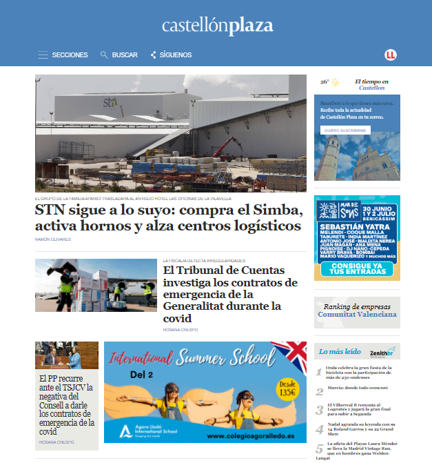 #EnPortada | STN sigue a lo suyo para crecer: compra el Simba, activa hornos y construye nuevos centros logísticos

Toda la actualidad de Castellón en buff.ly/2DcTDp0