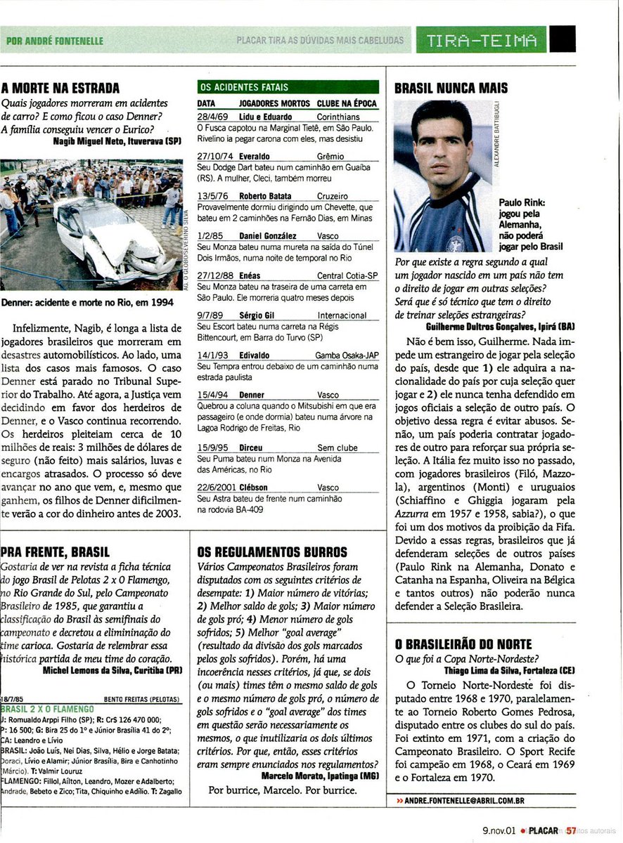 memorialdosport's tweet photo. @placar entre 97 e 2001 criou um especial de títulos citando o Robertão como precursor da Série A e citando o Torneio Norte-Nordeste como seu paralelo e mais... "BRASILEIRÃO DO NORTE".

É, amigos... foi o Campeonato Brasileiro do Norte. https://t.co/AK1zgnHemS https://t.co/78hTVEkynD