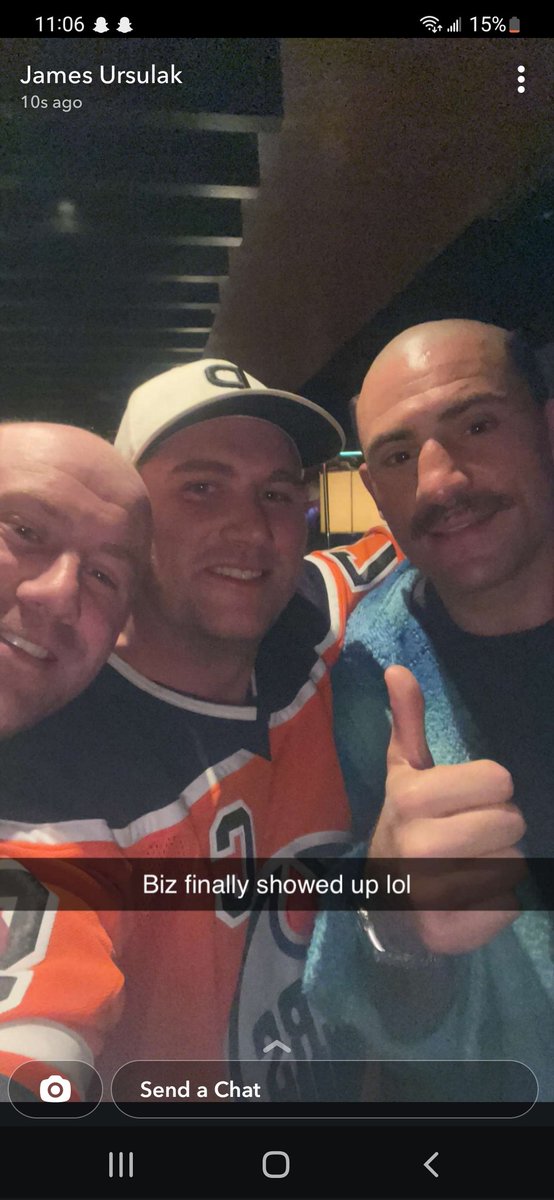 CaptainUrs's tweet photo. @RearAdBsBlog @EdmOilKings @spittinchiclets Did biz stop at @Official_WEM before he left? Same shirt two nights in a row 🤔 @james_ursulak https://t.co/5drEFYrTpQ
