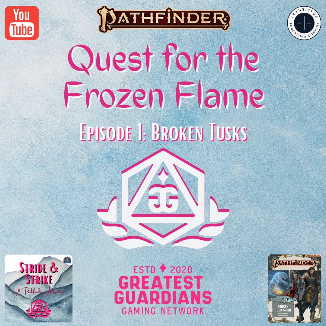 3 new #episodes for the #network!

Signal of #Screams and #Tales of the #Witch Boy continue!

#Quest for the Frozen Flame begins!

You can find links to our shows at our LinkTree: linktr.ee/greatestguardi…

#starfinder #sfrpg #pathfinder #pf2e #paizo #scifi #fantasy #adventure #dnd