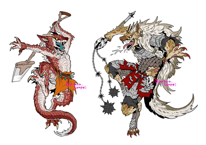 【Dungeons&amp;Dragons】KOBOLD GNOLL
D&amp;Dをやる機会ができそうなので、モンスターに関するサプリを読みました。
半犬半人というより小型竜や爬虫類感の強いコボルドと、和製ファンタジーにはあまり広まらなかったノール。
どっちもD&amp;Dらしいモンスターで大変いいですね。 
