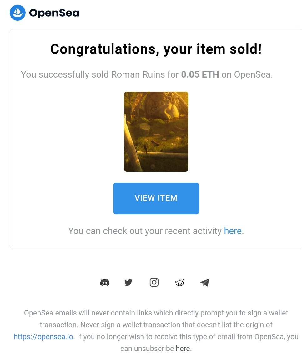 Hey gm folks!!⚡
- Just checked my notification's gmail and saw <a href="/saucebook/">Mark Kelly</a> added an edition of "𝑅𝑜𝑚𝑎𝑛 𝑅𝑢𝑖𝑛𝑠" in his collection🥳🎉
Can't thank you enough Mark💎

Now only 3 editions remaining and a lucky collector will get an edition of my next NFT for freeee!!😉