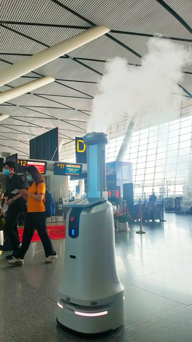 JerryWa65429814's tweet image. As an important force in intelligent epidemic prevention and control, iBen intelligent disinfection robot has recently appeared in the terminal building of Airport. #ibenrobot #disinfectionrobot #airport #epidemicprevention #ai