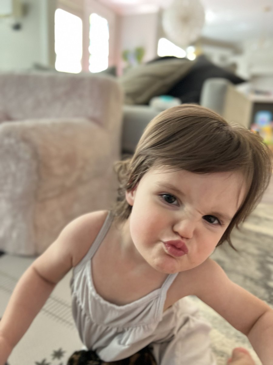 This is called the Mushie face. Named after my great grandma Mushie (short for meshuggeneh (Yiddish for a crazy lady (yes that is really what they called her)) This makes 4 generations of Mushie faces. May she live on through our crazy faces and crazier actions.