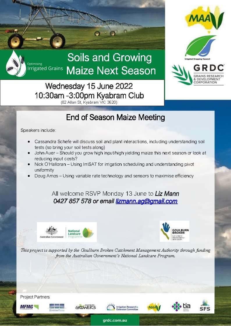 MaizeAustralia's tweet photo. Upcoming event, all welcome https://t.co/JutsNNbl98