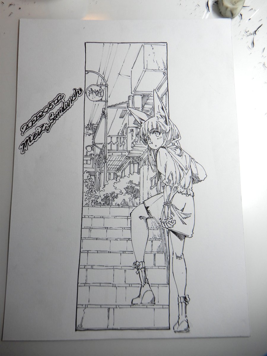 線画。ある程度は病院の待ち時間で描いてたはず。 