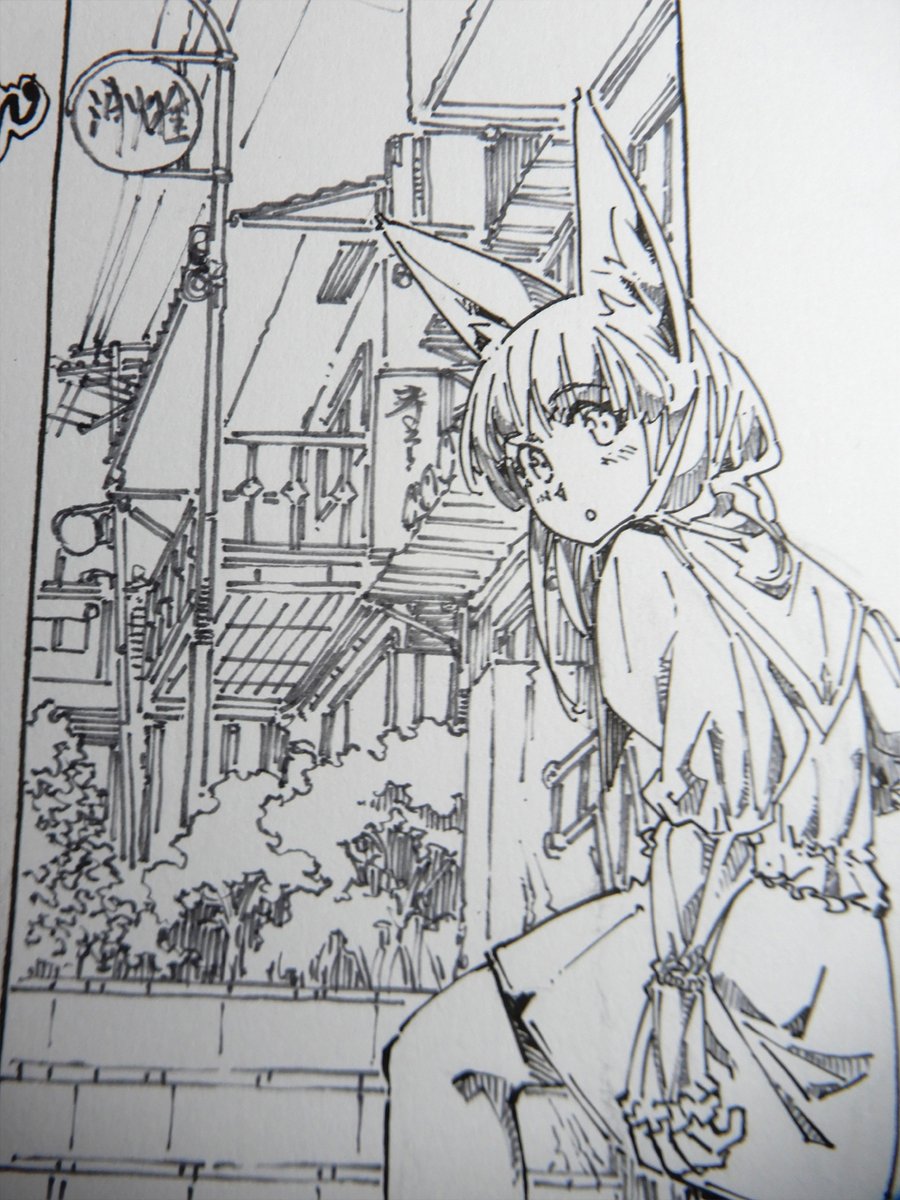線画。ある程度は病院の待ち時間で描いてたはず。 