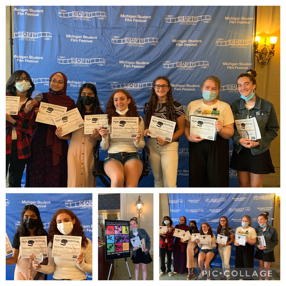 ToddHeugh's tweet photo. Larson TV students won 4 Best of Show Awards at the @DAFTonline Michigan Student Film Festival. Their films were screened at the DIA on Saturday. @LarsonMS https://t.co/S23WTPcJRr