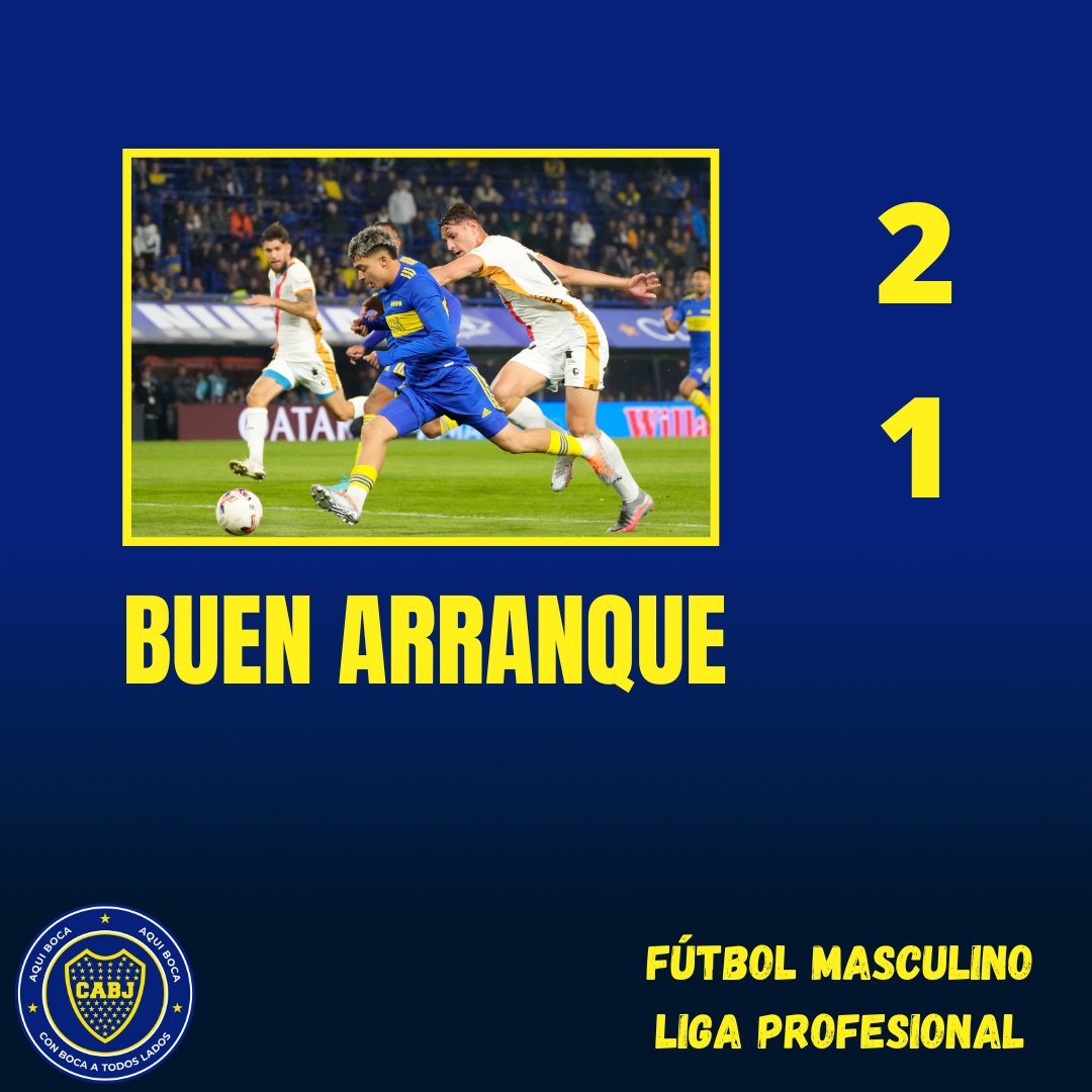 AquiBoca's tweet photo. BUEN ARRANQUE

Esta tarde en #LaBombonera, #Boca enfrentó a #Arsenal por la fecha 1 de la #LigaProfesional.

El #Xeneize jugó un buen partido y ganó por 2 a 1 con goles de #Sández y #Villa, mientras que para la visita descontó #Pittón. Todos los goles fueron en el primer tiempo. https://t.co/OQpAIVNfZW