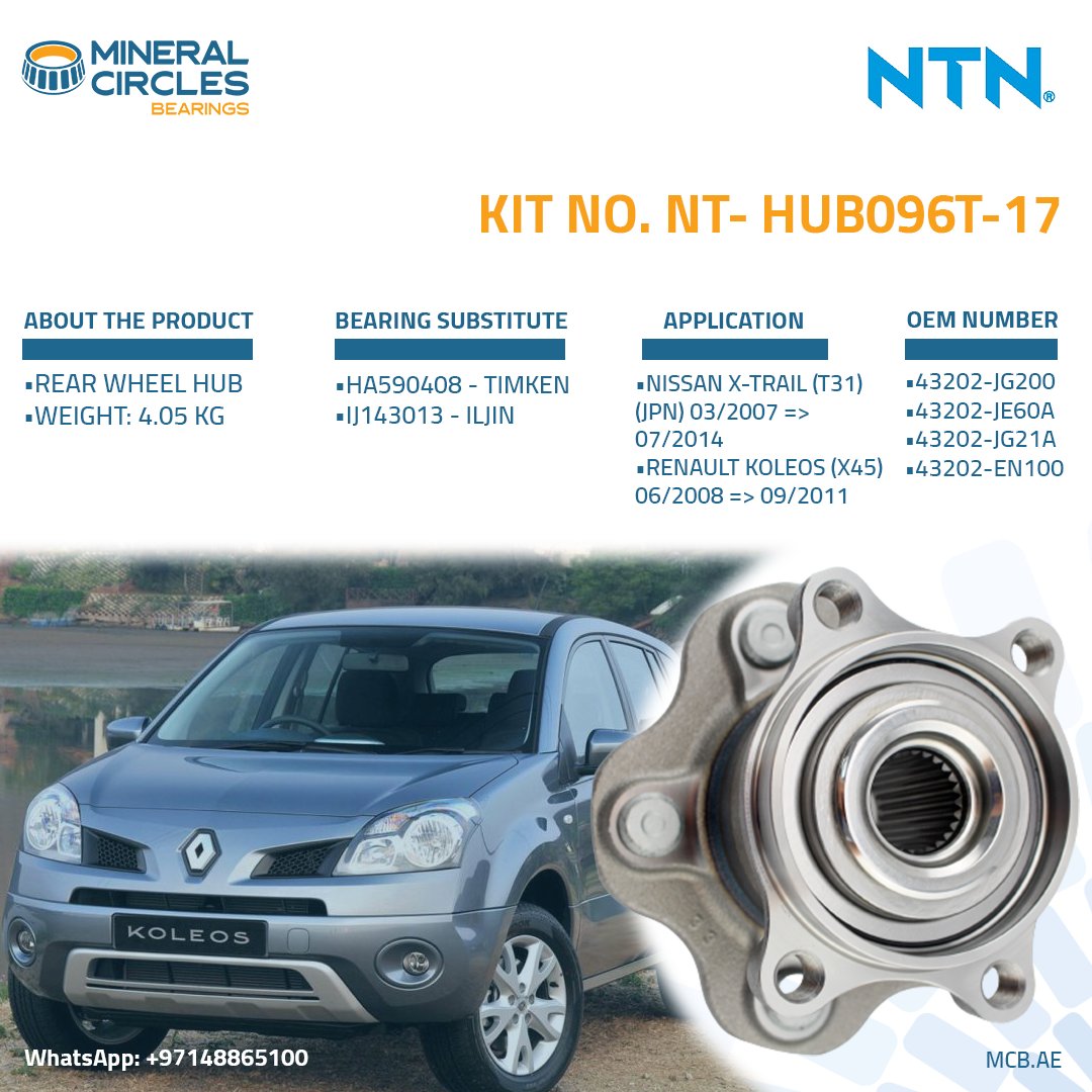 MineralCircles's tweet photo. Fast and easy bearing replacement with the @NTN_Europe wheel hub bearing.
WhatsApp us at >> https://t.co/zHdFArFBNh << For further details.
.
.
.
.
#mineralcircles #bearings #automotive #ntnbearings #widerange #widechoice #ntnsnr #snr #aftermarket https://t.co/xnVKtiueLA