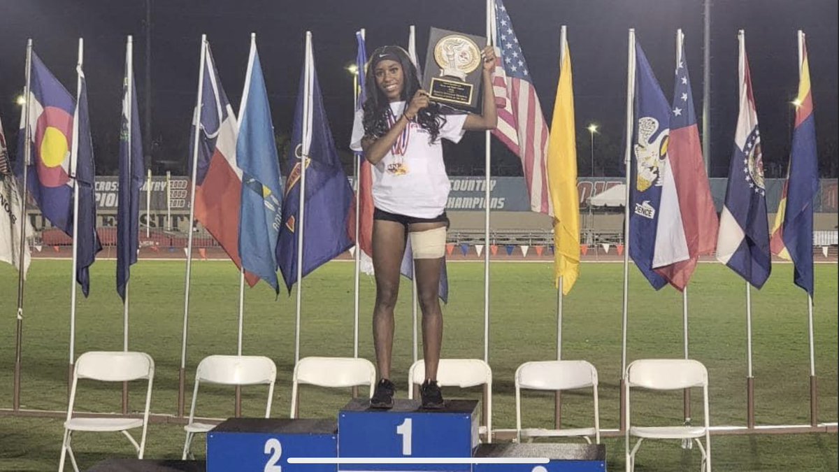 WCATrack's tweet photo. At the Great Southwest Track Meet in NM, Brooke Moore was named Female Athlete of the Meet by winning the TJ, was a member of the winning Shuttle Hurdle relay, 3rd in 100mH, 5th in 4x100m relay. https://t.co/rkTGzj3pBx