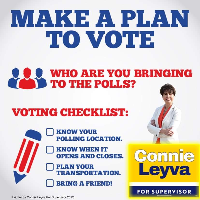 Make sure to Make A Plan to Vote. Please go to my website to find your Polling location at connieleyva.com
#Vote