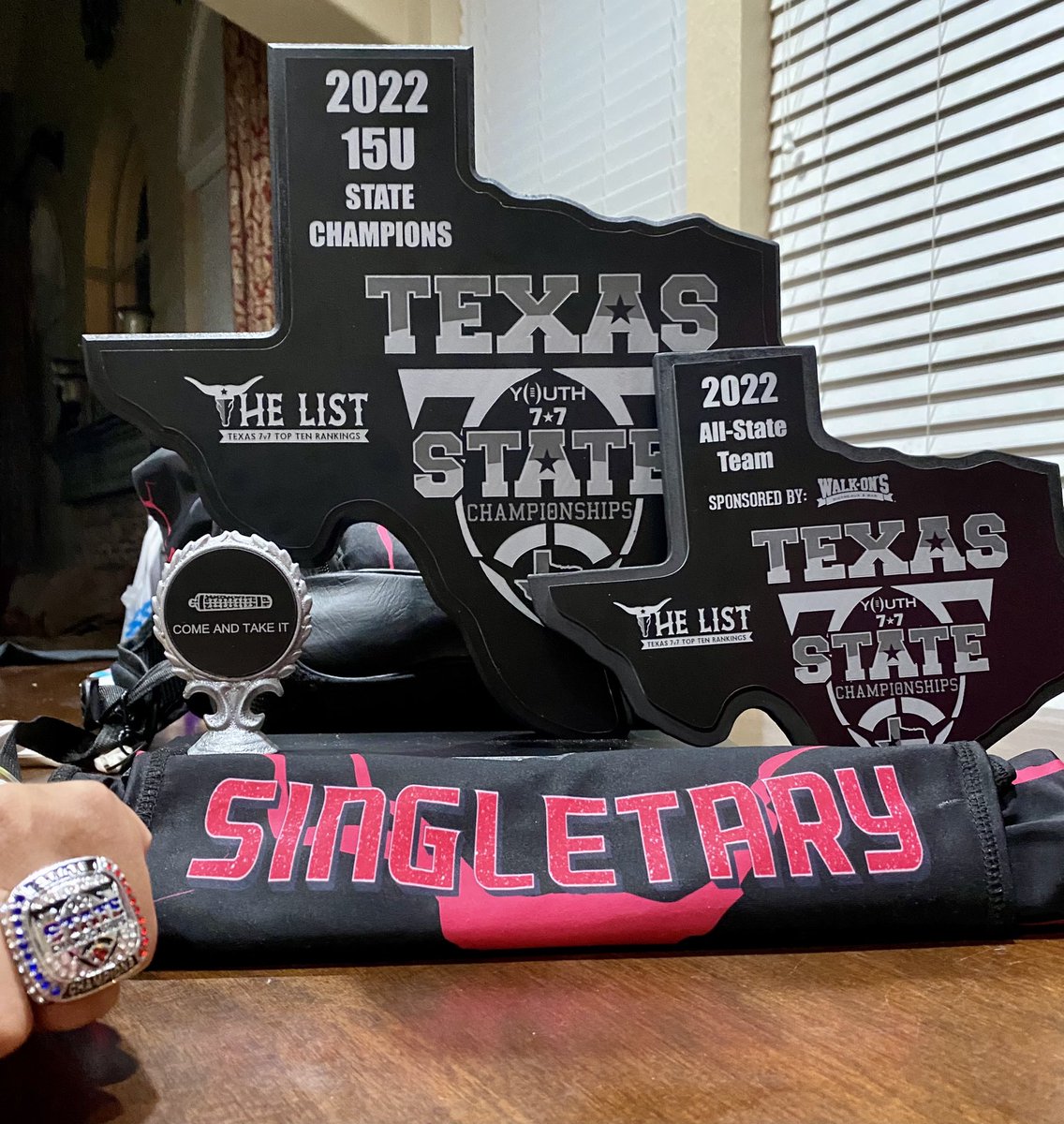 3x State Champions!!! I’m so proud of <a href="/Kylersingletar1/">Kyler Singletary</a> for being named to the <a href="/Texas7v7/">TEXAS Youth State 7v7 Championship</a> All-State Team! 
Proud of <a href="/Dillydilly7v7/">Dilly Dilly</a>