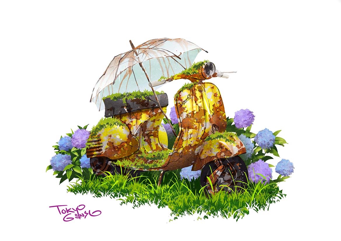 「梅雨入りだって。 」|東京幻想のイラスト