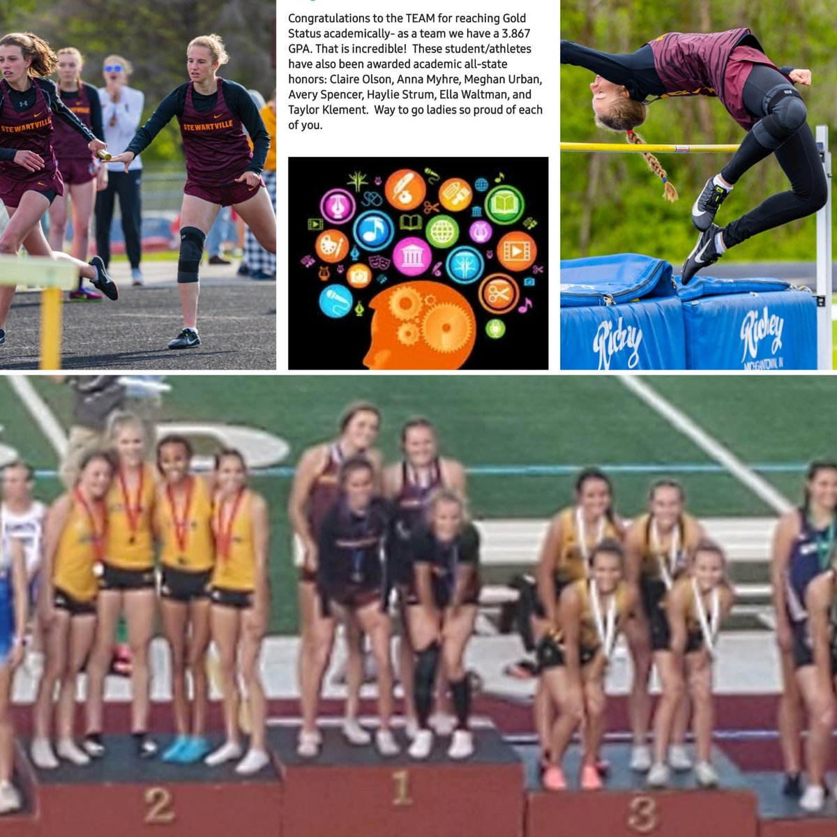 So proud! <a href="/taylor_klement/">Taylor Klement</a> was told she wouldn't be in spring sports-hard work,dedication, stubbornness, &amp; lots of support later...cleared for competition 7.5 months after surgery for torn ACL &amp; meniscus! Now heading to State with her 4x400 relay team! 💪Go get 'em girls! No quit!