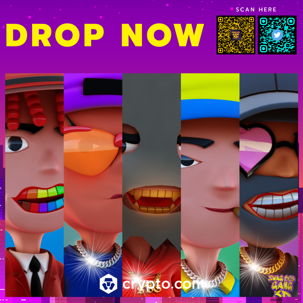 📌SWAG BOY GANG 3D📌
🔥Drop now🔥

📌Check this #SBG3D  crypto.com/nft/collection…

#NFT #NFTs #NFTGiveaway #NFTCommunity #CRO #crofamily #NFTThaicommunity #NFTthai #NFTTHAILAND #NFTthaiartist #NFTtrend #NFTdrop