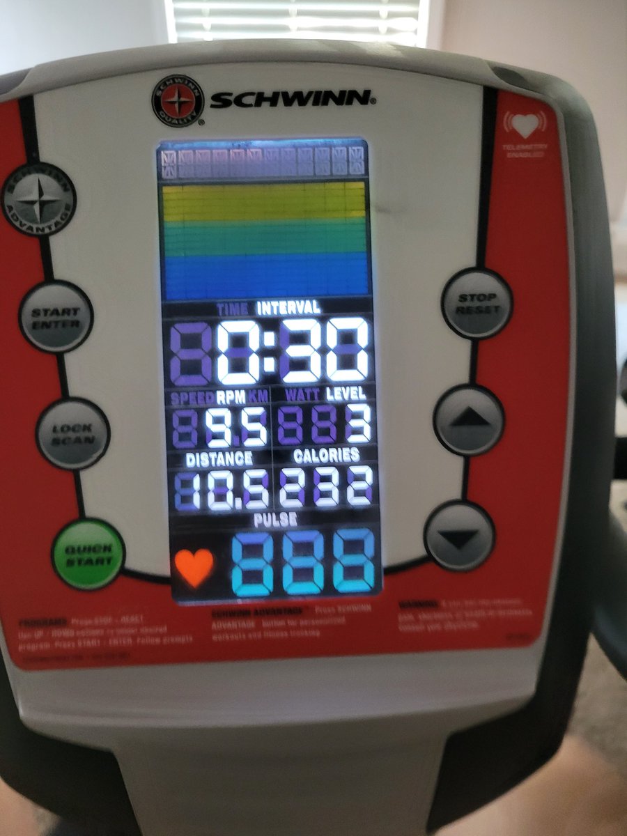 BeckyDollins's tweet photo. 10.5 miles on the bike, 100 crunches, 30 arm squeezes with weights, 50 inner thigh adductions, and some arm stuff with my exercise band. Plus I cleaned the garage today which was a major workout!  #beastmodebionicbeck #noexcuses #goals #imstrongenough #16seconds @nkcs_wellness https://t.co/ByS4UvEeHG