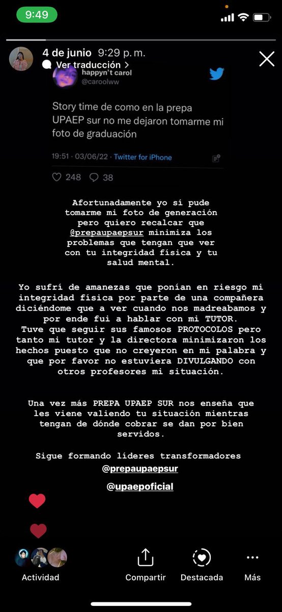 PaauLiindaa's tweet photo. Así las cosas en UPAEP @UPAEP @JCarlos_Valerio hagan algo por favor! Eso es violencia y bullying. Los directivos no hacen nada solo minimizan las cosas. https://t.co/jaOObCFBkn