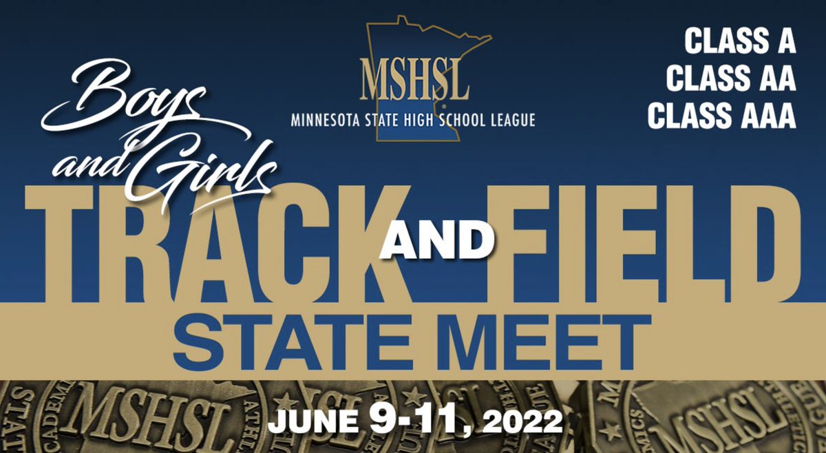 MSHSL's tweet photo. The MSHSL Track and Field State Meet begins tomorrow! 
Tickets, Online Program, Schedules, Results, Spectator Guide and more: 
Track Girlshttps://www.mshsl.org/sports-and-activities/track-and-field-girls
Track Boyshttps://www.mshsl.org/sports-and-activities/track-and-field-boys https://t.co/iV31DhP38k
