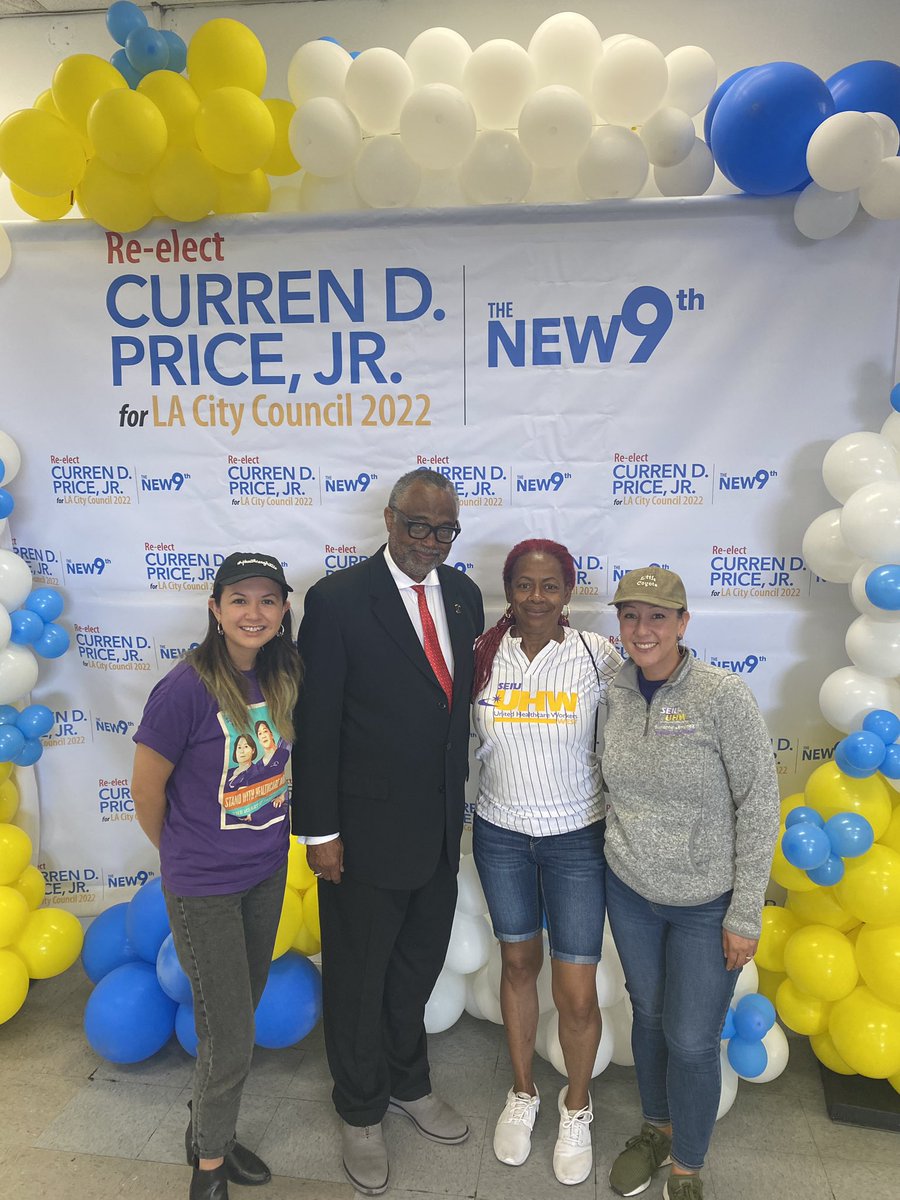 SuzanneJimenez's tweet photo. .@seiu_uhw getting out the vote this weekend for @KarenBassLA for LA Mayor, @RexRichardson for LBC Mayor and @CurrenDPriceJr9 for LA City Council! https://t.co/7k0G3CZVtZ