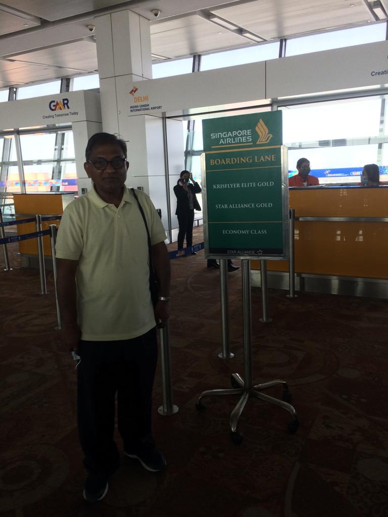 Departing to Perth, Australia via Singapure by Singapure Airlines this morning (6th June’22) from Delhi Airport. NR Narain