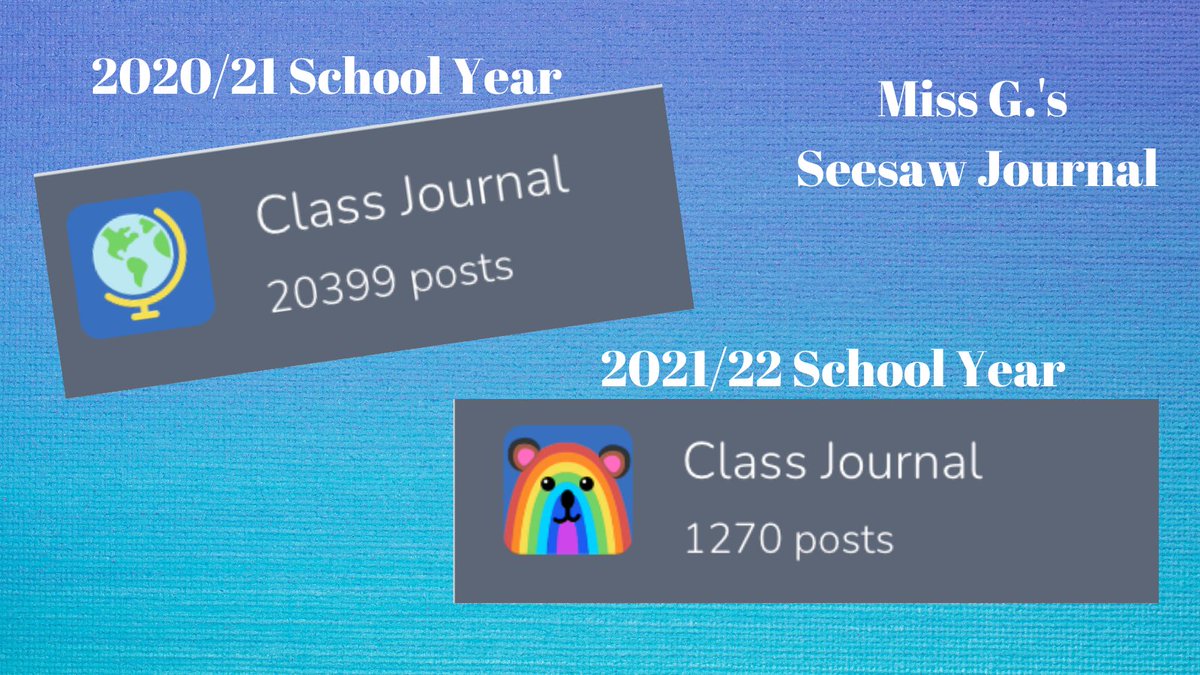 I still love you <a href="/Seesaw/">Seesaw</a> but it has been so much better teaching this year when my kinder Ss are averaging about 100 journal posts by year's end than last year when they were averaging about 1,000! #pandemicteaching #CUSDRockstar