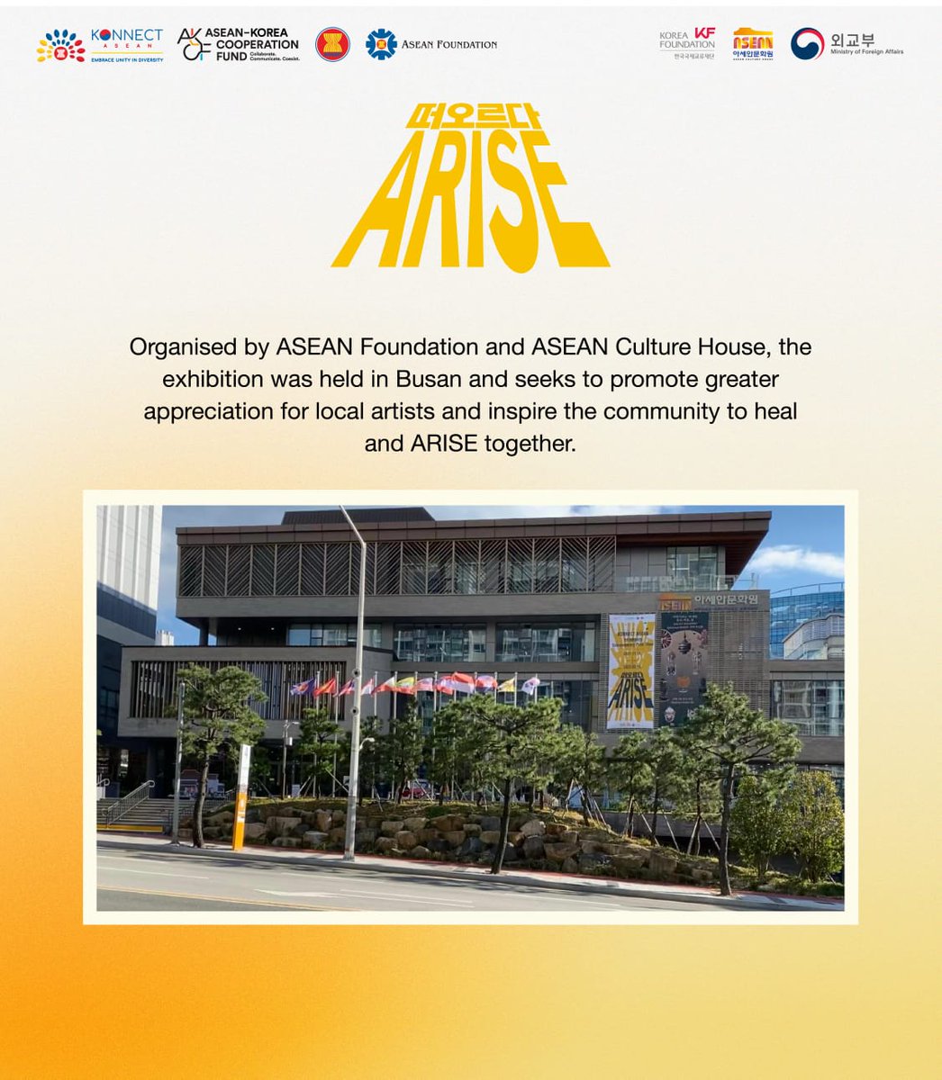 aseanfoundation's tweet photo. Nowadays, modern art is used as a popular therapy tool around the world!
Earlier this year, we joined hands with ASEAN Culture House to bring the #KONNECTASEAN Contemporary Print Show: ARISE exhibition.
Discover the story at https://t.co/5h7vzVs4bg
#ROKASEANART https://t.co/cTJNcVtSEP