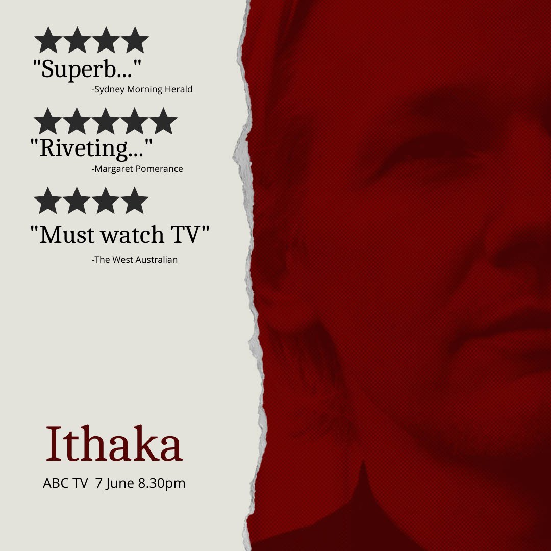 #Ithaka : A Fight for Julian Assange airs on @ABCTV 8.30pm on June 7. 

The series is a moving and intimate portrayal of one father’s fight to save his son.

Watch. Share. Join the fight for free press!

iview.abc.net.au/show/ithaka-a-…

ithakamovie.com