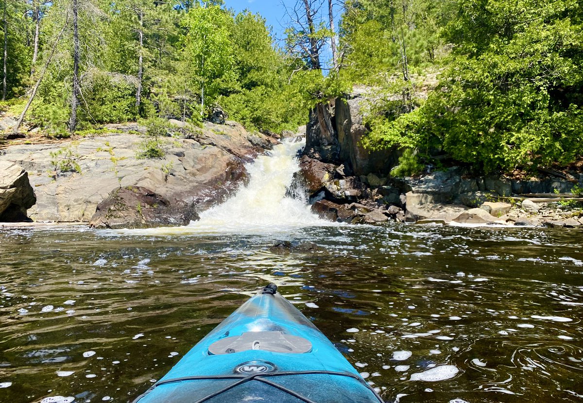 marykkeown's tweet photo. Today’s #adventure w #KoralTheKayak was all abt the #BlueSkies. They were so pretty w those puffy clouds. What a great #creek; I even found a #waterfall. So many #HiddenGems in the wilds north of #Capreol. #NorthernOntario #KoralAdventureSeries #ExploreTheNorth #KayakTheNorth https://t.co/gOkLkMeHAs
