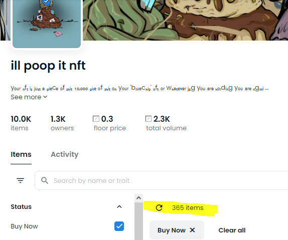 bobongbong_'s tweet photo. only 365 listed on ill poop it nft!! @pieceofshit_wtf  what a shit https://t.co/hHGSfdddSD
